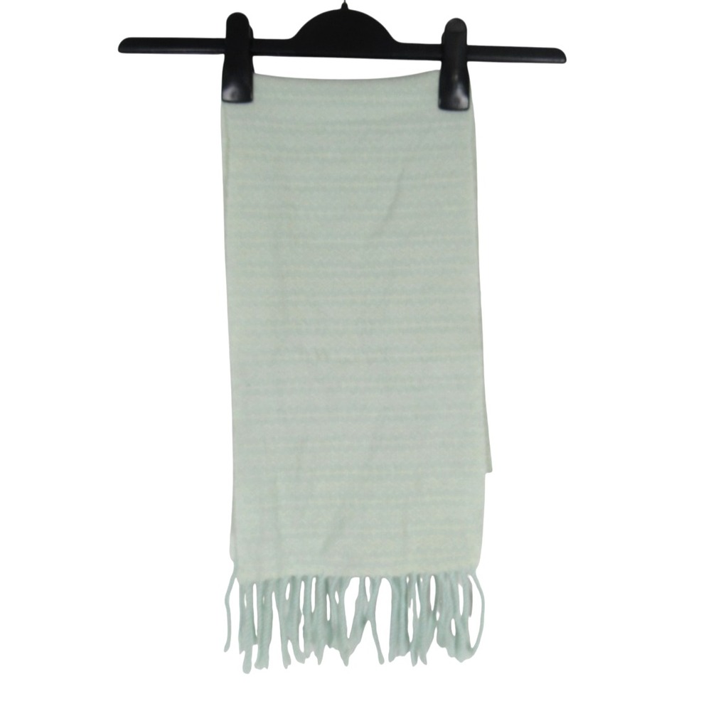 GAP Soft LAMBSWOOL/RABBIT HAIR Fringe Trim MINT GREEN Rectangle Scarf/Neck Tie